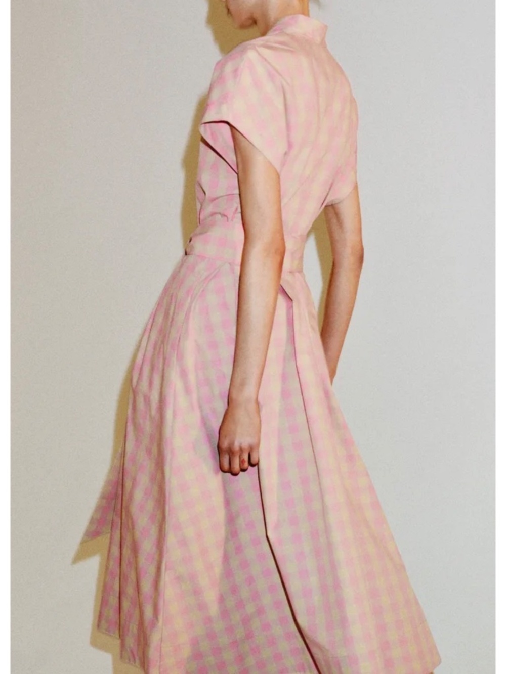 Zara pink check poplin dress ZW collection NWT - Picture 2 of 7